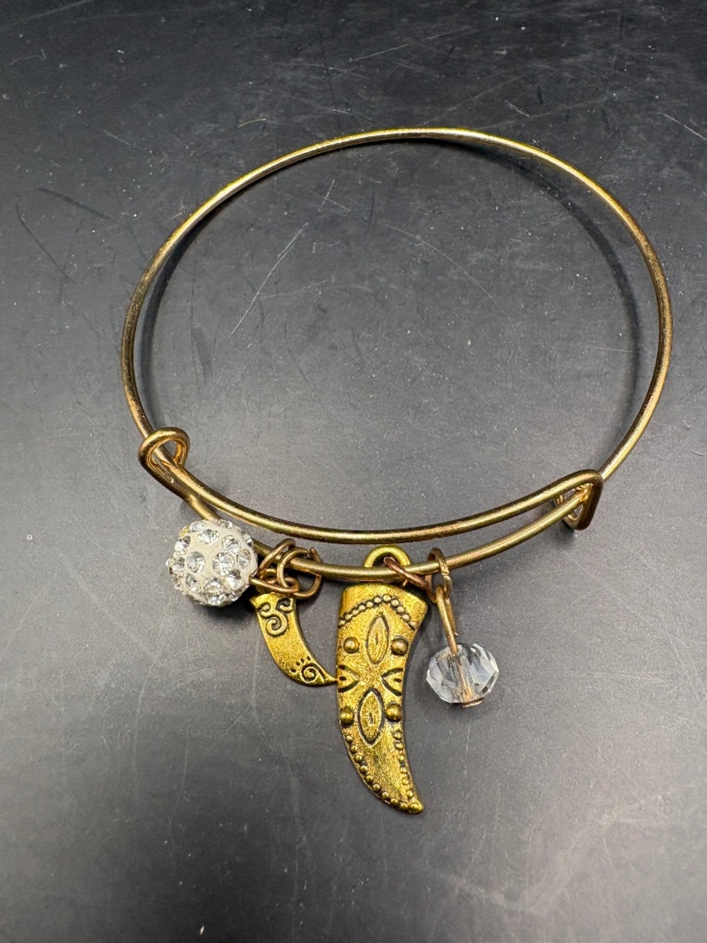 Unsigned Antique Gold Expandable Bracelet